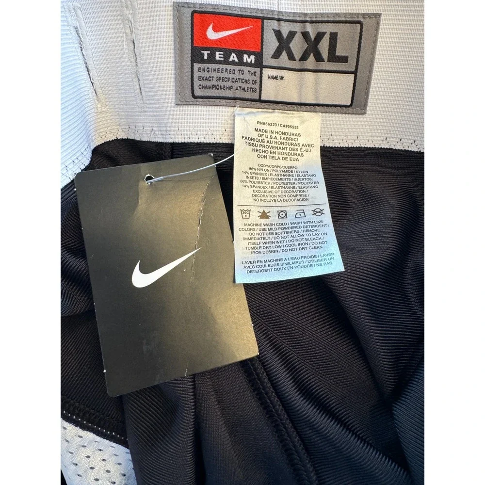 NEW NIKE TEAM OPEN FIELD BLACK‎ & WHITE FOOTBALL PANTS Men's Size XXL 615745-012